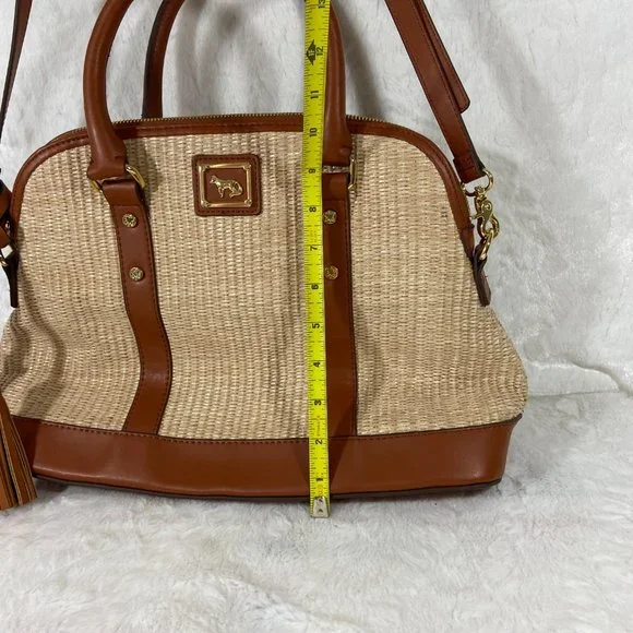 Emma Fox woven leather Handbag Satchel Tan Light Brown - Picture 5 of 11
